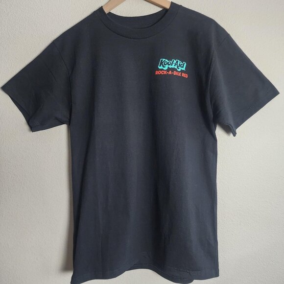 Kool-Aid Shirt Mens Medium Black Rock-A-Dile Red Graphic Tee Soda Advertising - Picture 2 of 7